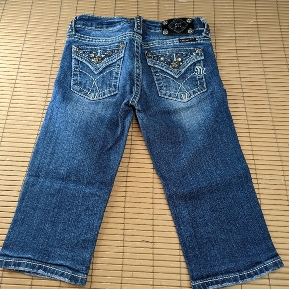 Miss Me Capri Jeans Girls Size 12 Style JK4288P9 Youth Stock Show Rodeo Flap. Mm - Picture 6 of 7